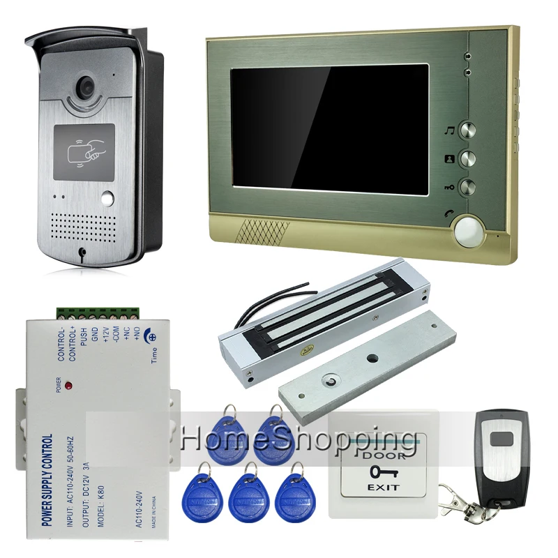 Free Shipping Home Doorphone 7 TFT Video font b Door b font Phone Intercom System 1