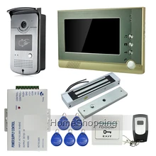 Envío Gratis Home Portero Automático de 7 “TFT de Video de La Puerta Sistema de Intercomunicación Teléfono + 1 Cámara 1 Monitor de Acceso RFID + 180 kg Cerradura Magnética