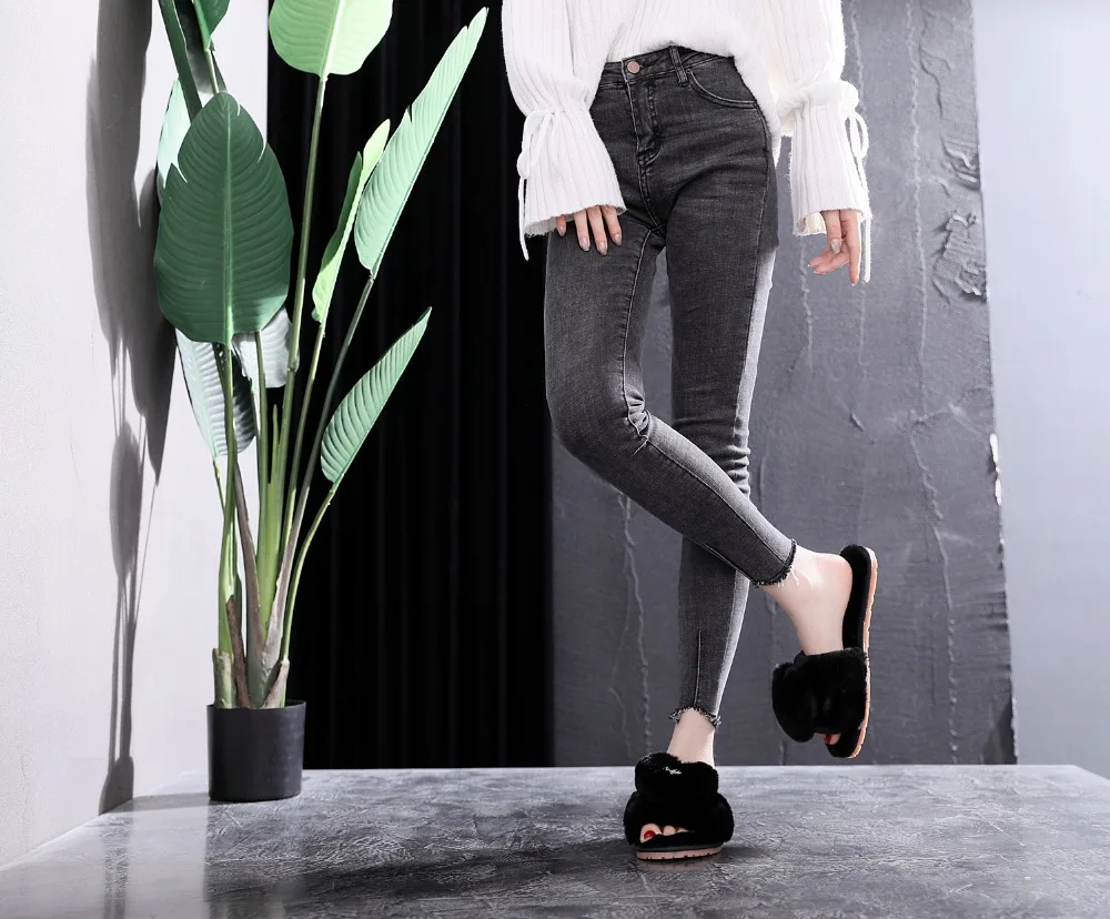 2018 Autumn And Winter New Flowers Fur Slippers Female Home Couple Indoor Slippers Women Slippers Sapato Feminino M8G103 (2)