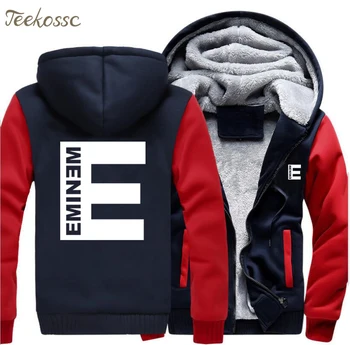 

Eminem Hoodie Men Punk Rock Hooded Sweatshirt Kpop Coat New Fashion Winter Thick Fleece Warm Zipper Jackets Hip Hop Streetwear