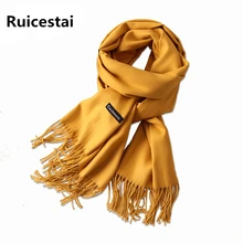 hot 2017 warmer winter women scarf solid soft cashmere scarves shawls lady pashmina wraps echarpe female foulard female bandana