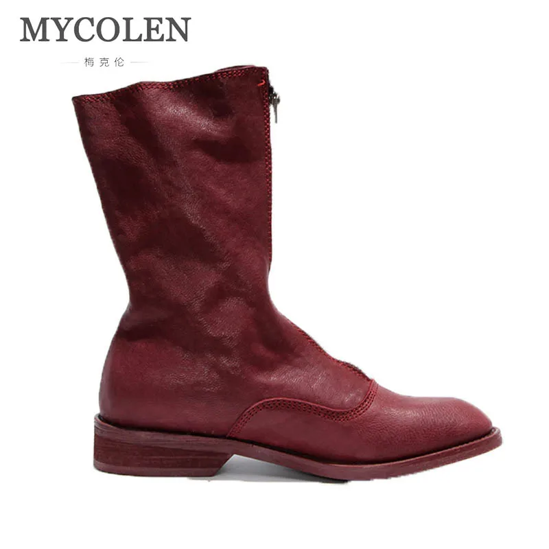 

MYCOLEN 2019 Autumn Chelsea Boots Women Ankle Boots Pigskin Martin Boots Luxury Fashion Vintage Fashion Boots Botas Mujer