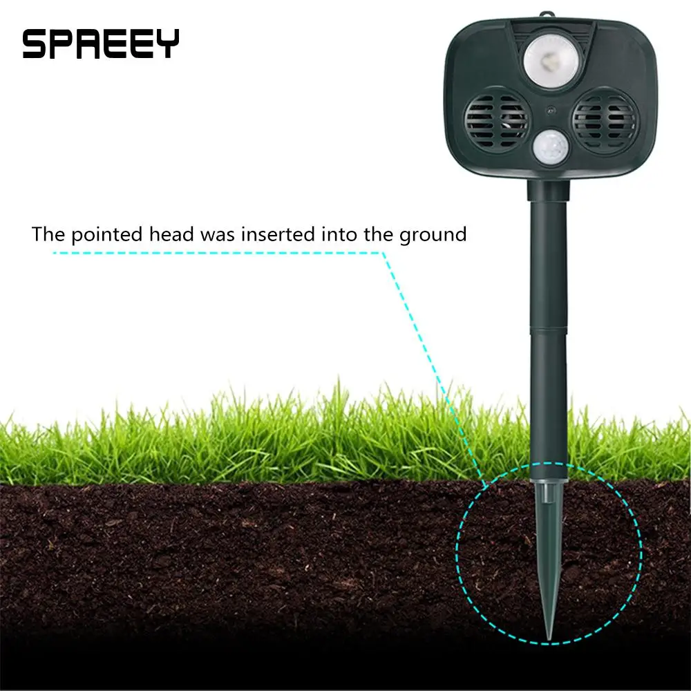 Animal Repeller New Tech 120 DB Rodent Control 25-61kHz Ultrasonic Electron Animal Drive Snake Anti-Mosquito