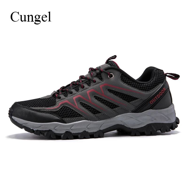 Cungel Spring/Summer Sneakers men Hiking shoes breathable Trekking Outdoor Climbing shoes Mountain Walking shoes Non-slip