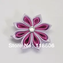 Лента Нарцисс цветок лента-вертушка заколка для волос с Стразы для детей