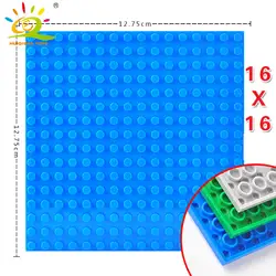 HUIQIBAO игрушечные лошадки 3 шт. 16*16 точек опорная плита пластик Двусторонняя DIY Кирпичи Строительные Конструкторы для малыша совместимы город