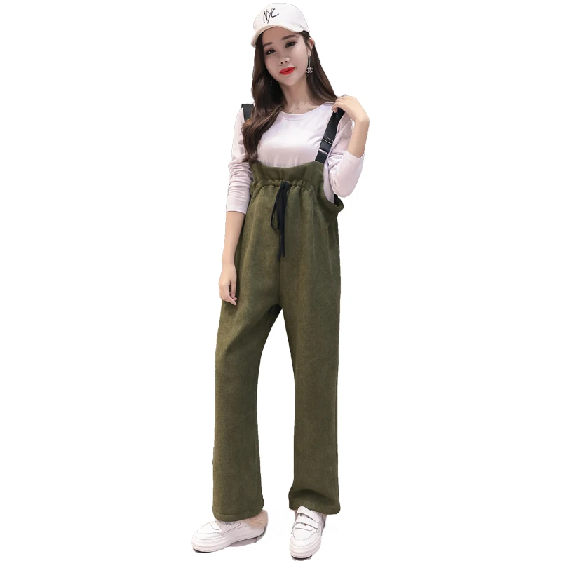 

Winter Pregnancy Sweatpants Warm Overalls Plus Velvet Clothing Maternity Clothes For Pregnant Women Pregnancy Jumpsuit