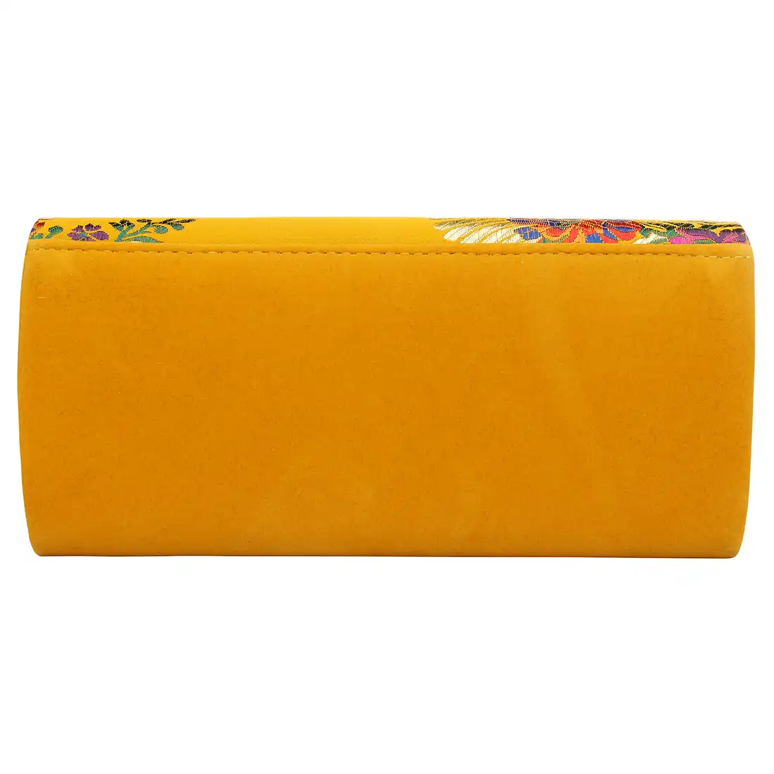orange suede clutch bag