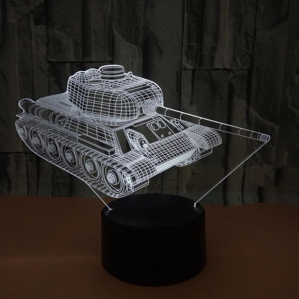 Новая форма бака 3d лампа красочный сенсорный пульт дистанционного управления