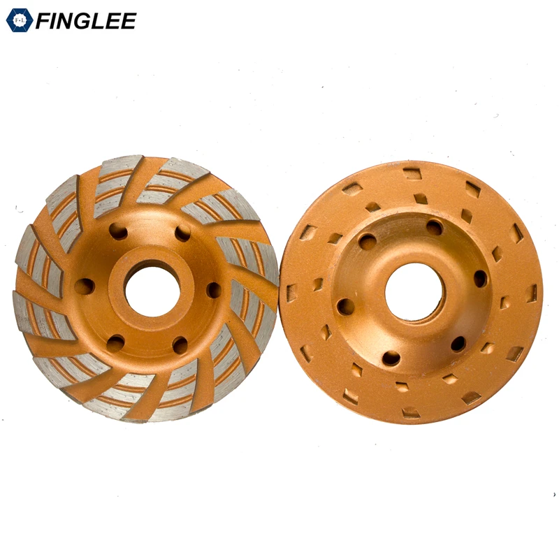 FINGLEE 4inch/100mm inner 22.23 mm Diamond Wheel Disc Bowl Grinding Cup Granite Polishing Tool Marble Tools for Stone,Concrete