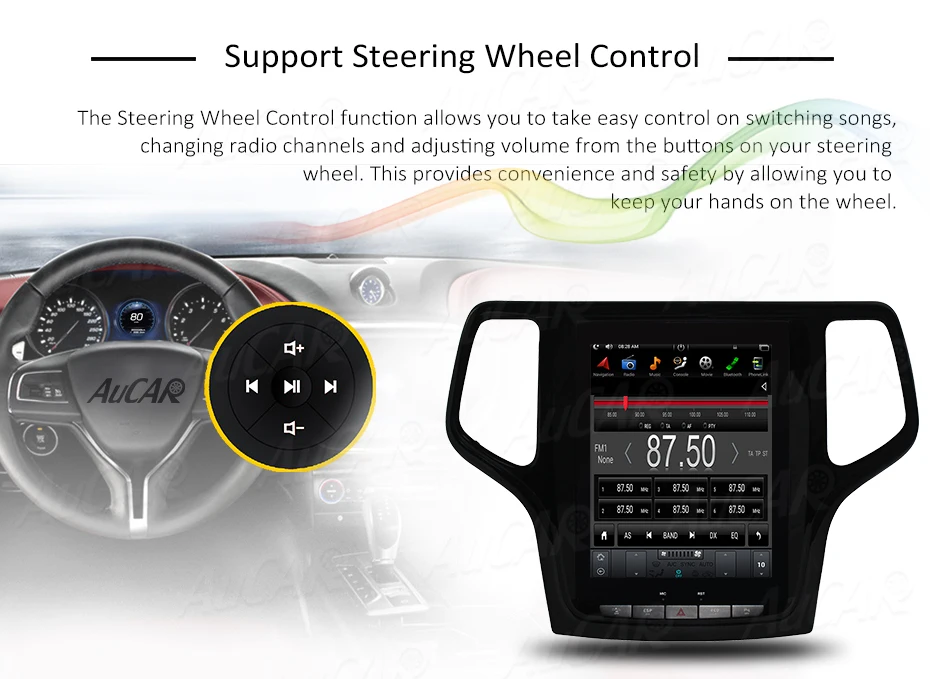 Cheap 2 DIN car radio Android 8.1 10.4" Tesla Style for Jeep Grand Cherokee 2014 2015 2016 2017 2018 1 DIN cassette player stereo HDMI 17
