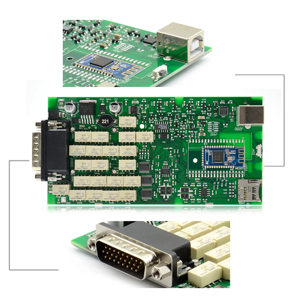 TCS PRO зеленый одноплатный PCB OBDIICAT-CDP2015.R3/,1 с keygen Автомобильный сканер диагностический инструмент
