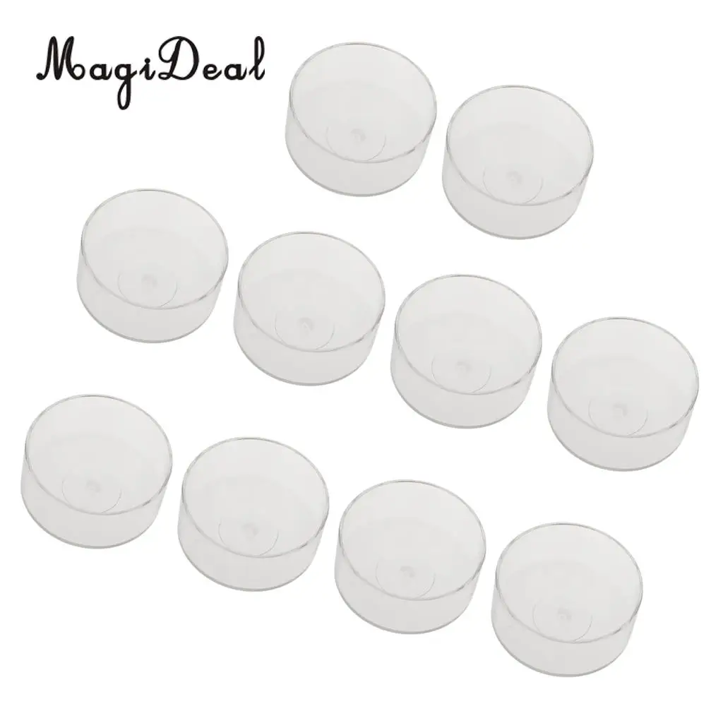MagiDeal 10 Pieces Clear Wax Containers Candle Tealight Cups Plastic for use with Scented Candles