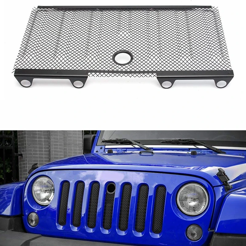 

4x4 auto accessories wrangler jk 3D insect nets mesh grille black steel for 2007-2015 Jeep Wrangler JK JKU Unlimited Parts
