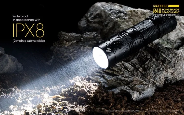 Прожектор NITECORE R40 фонарик+ 26650 зарядное устройство 1000LMs XP-L HI светодиодный фонарь