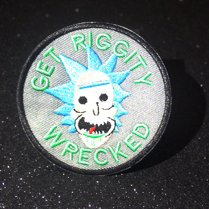 

DIY Rick and Morty Patch Embroidery Patches Iron On Patches For Clothing Cartoon Oil Bottle Patch Appliques Stripes On Clothes