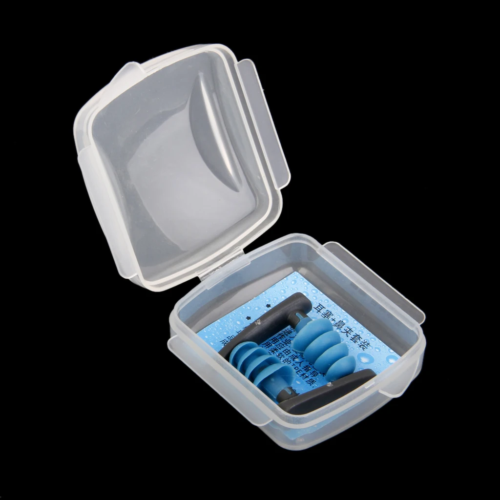 MagiDeal Swimming Diving Soft Ear Plugs Pool Sea Trainning Earplugs w/ Case Blue Water Sports Protectors 