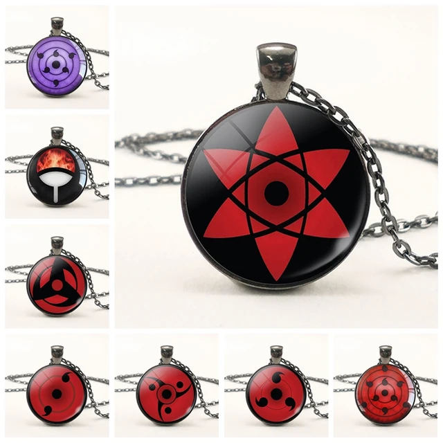 uchiha clan sharingan eyes anime naruto necklace balck chain