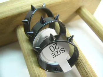 

24 pieces wholesale Europe and America fashion simple retro punk unisex light luxury personality fashion black ring