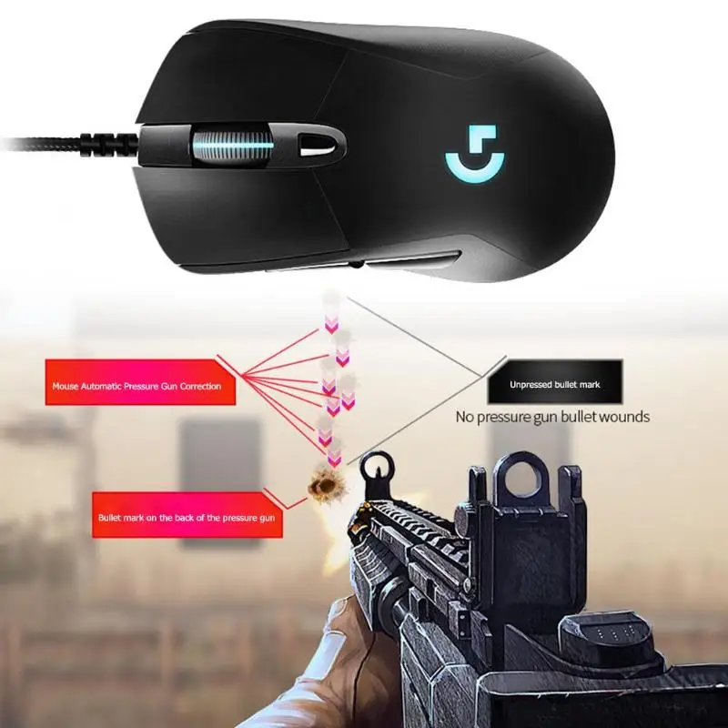 Проводная игровая мышь logitech G403 RGB с подсветкой, USB порт 12000 dpi, поддержка Windows 7 или более поздней версии для игры в PUBG PC Gamer