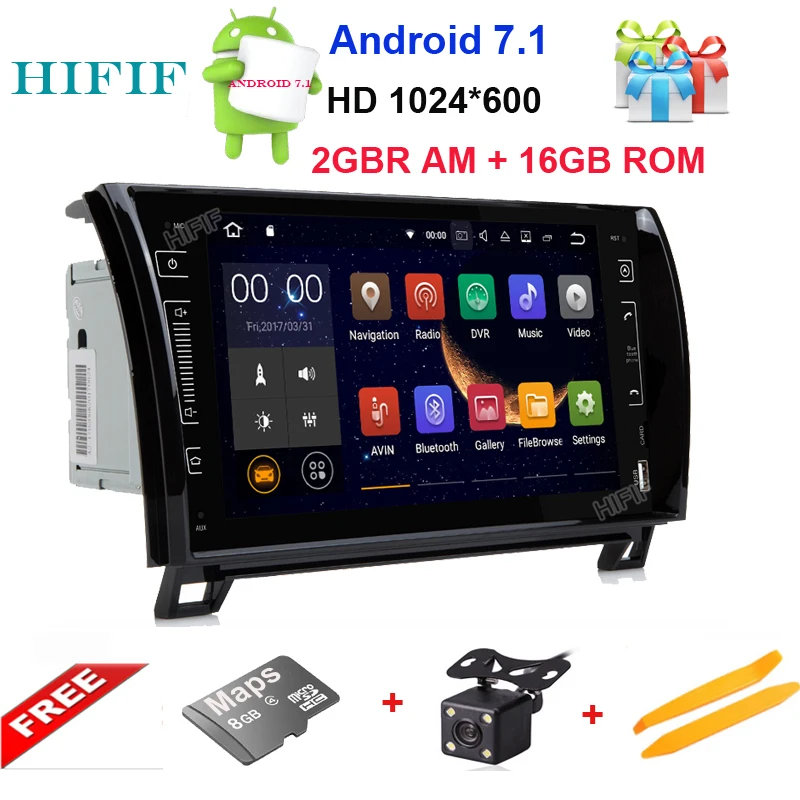 Best HIFIF 9" Android 7.1.2 Car Radio Audio GPS Navigation Central Multimedia for Toyota Sequoia Tundra 2007 2008 2009 2010 2011 2012 0