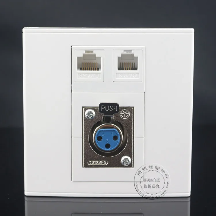 

Wall Face Plate Microphone XLR &Cat5e Network LAN &Cat3 RJ11 Phone Telphone Socket Panel Faceplate