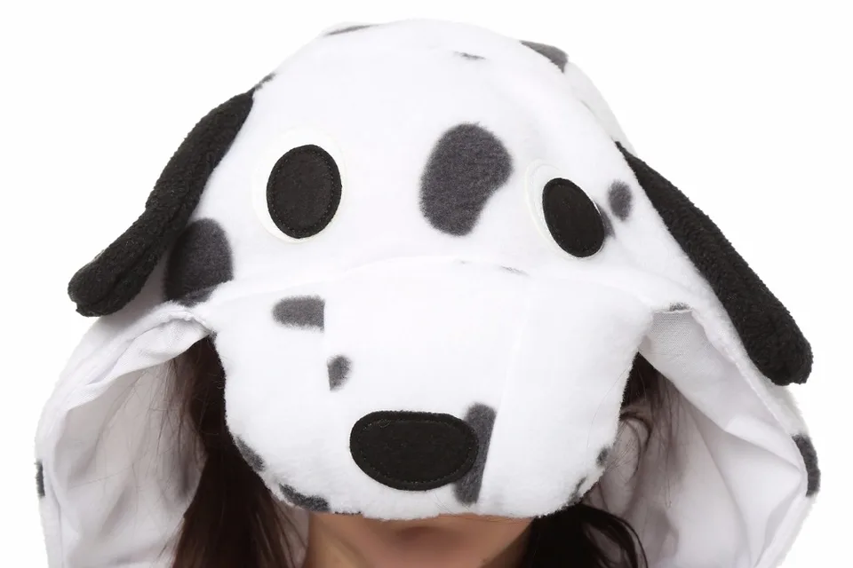 Pigiama Unisex Dalmata Tuta Animal Cosplay - Polar Fleece, Con Cappuccio E Tasche, Per Halloween E Natale - Foto 12