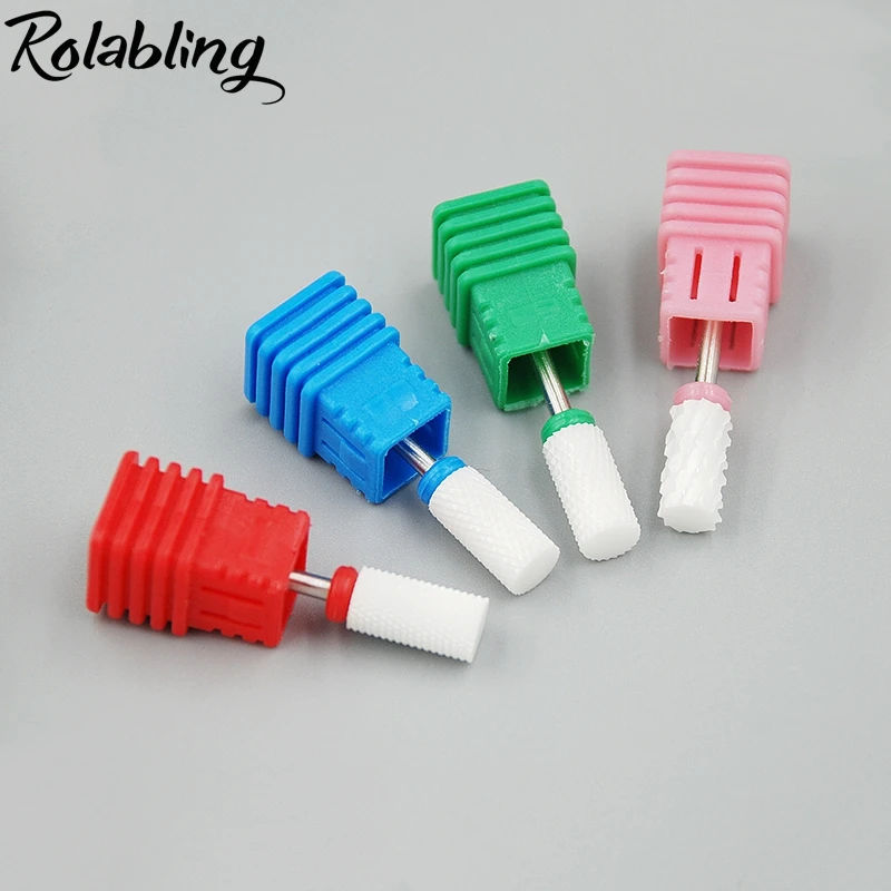 

New Medium Flame Cuspidal Ceramic Nail Drill Bits For Electric Nail Grinder Professional Nail Drill Pedicure Machine