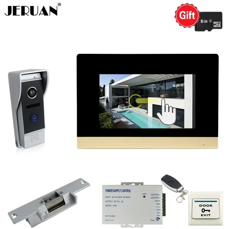 

JERUAN 720P AHD HD 7 INCH LCD Video Door Phone Unlock Intercom System Kit TOUCH SCREEN Monitor Camera With Motion Detection
