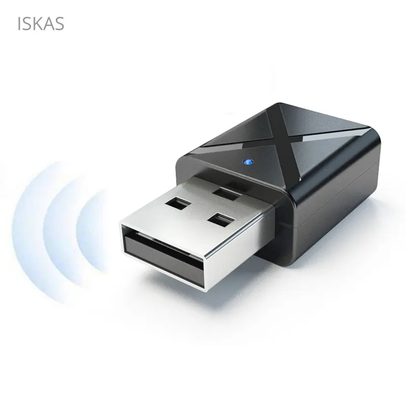 

ISKAS Blutooth Receiver Bleutooth Transmitter 5.0 2-in-1 3.5mm Jack Adapter Usb Wireless Aux Adaptador Headphones Resiver Audio