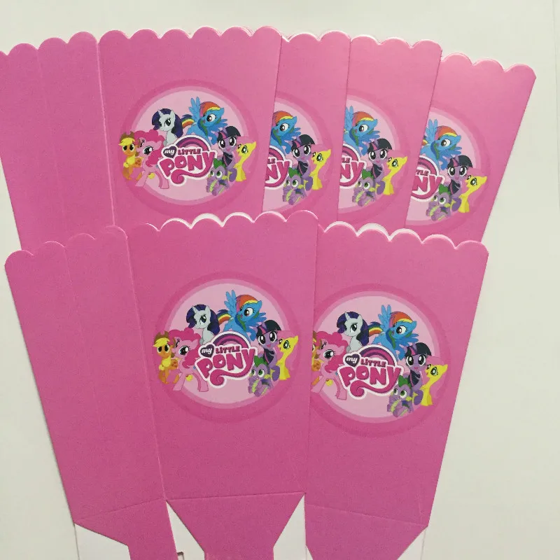 

6pcs Little Pony Pocorn Theme Popcorn Box Birthday Party Supplies Cartoon Theme Birthday Party Supplies Party Favors