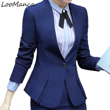 Blazers Women’s Single-Button Suit Jacket New 2018 autumn winter Femininos Basic Jackets Slim Blazer Plus size