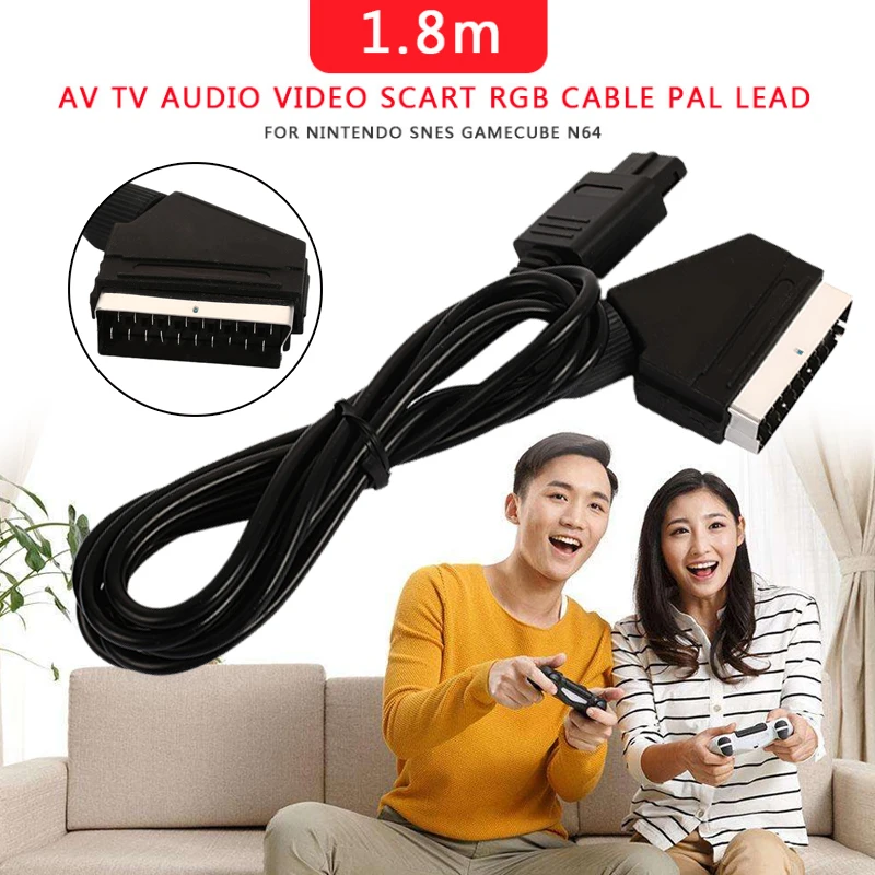 

Smart Scart RGB Cable Video Scart RGB Wire Video Games Scart RGB Line 1.8m Durable for SNES,For N64,For Gamecube