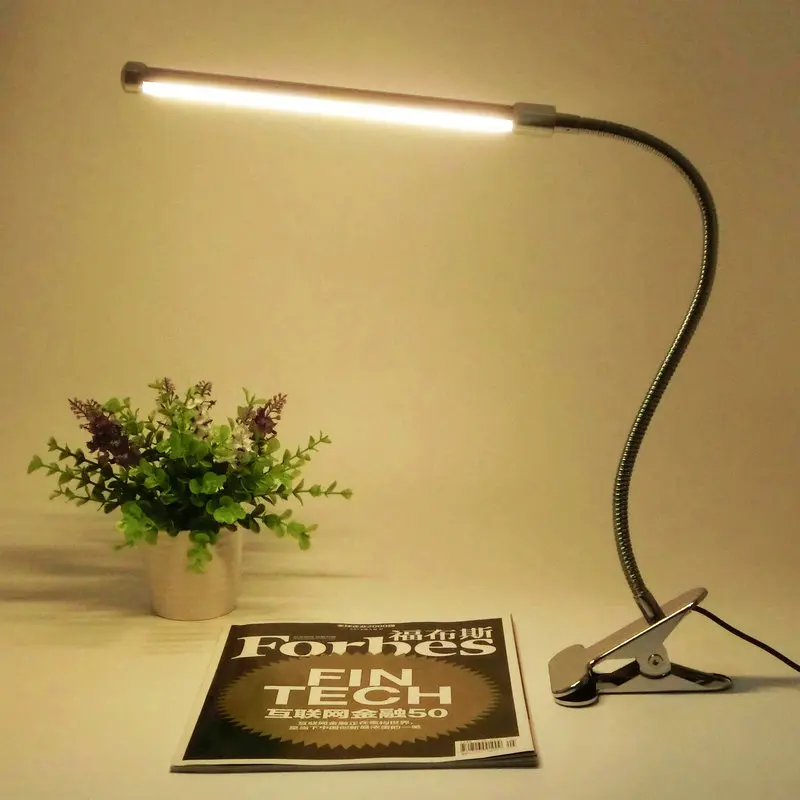  Led Eye protection Two levels brightness switch dimmer reading table Desk Lamp with metal Clip 1pcs