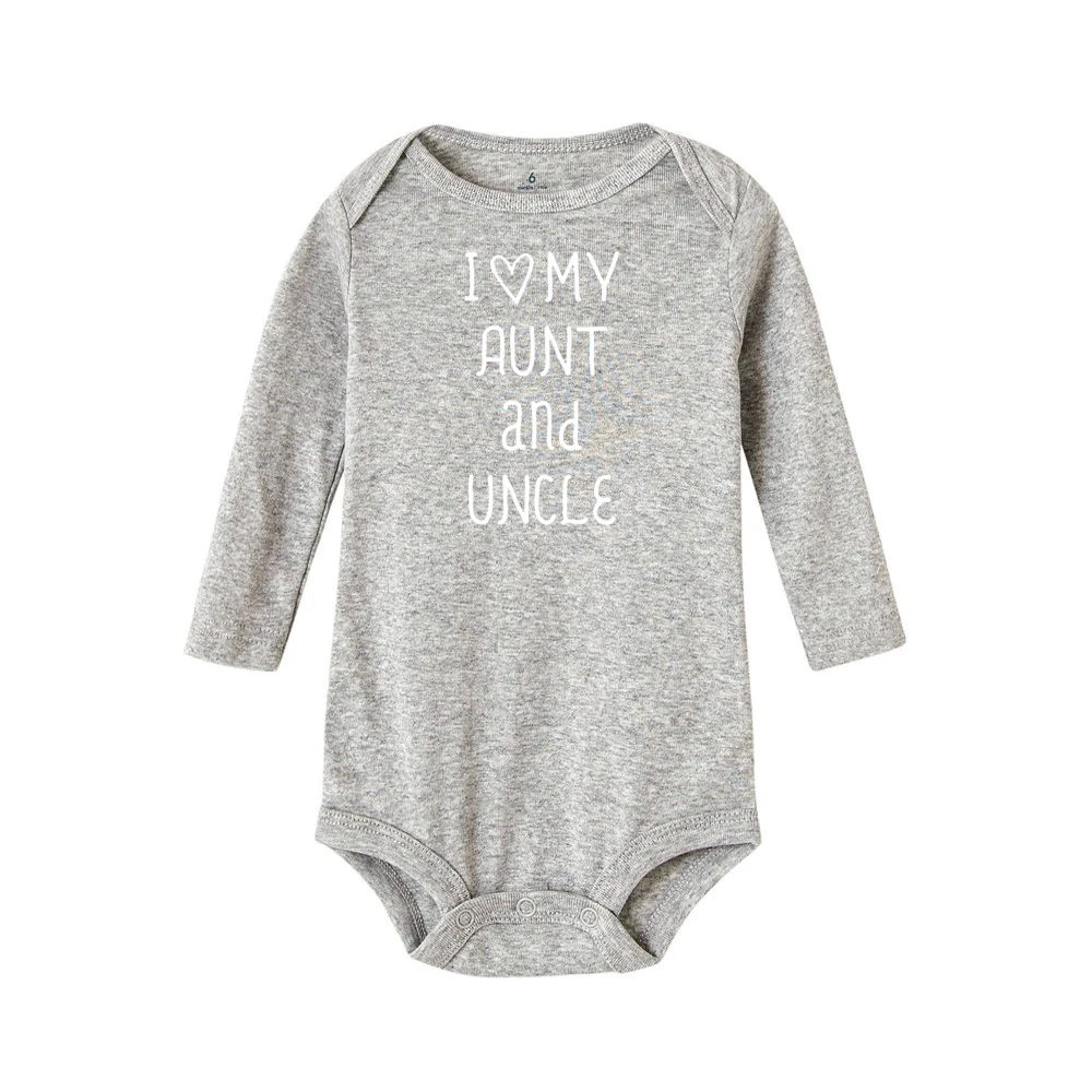 Одежда для новорожденных «Я люблю тетю и дяду» осенние боди для малышей, хлопок, белые детские комбинезоны, одежда для маленьких мальчиков и девочек - Цвет: R907-LRPGY-