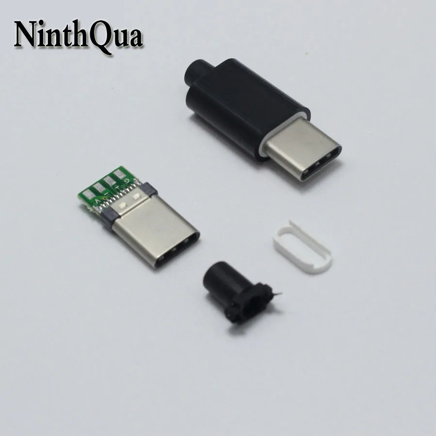 

1 USB 3.1 Type C Male jack Plug Welding Type USB-C 3 in 1 PCB Connector For Apple iPhone 5 ipad ect Black
