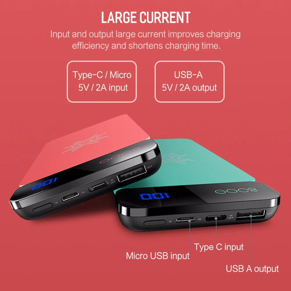 ROCK 8000mah Power Bank QI Wireless Charger for iphone X 8 Samsung S9 S8 External Battery Powerbank with Digital Display ROCK 8000mah Power Bank QI Wireless Charger for iphone X 8 Samsung S9 S8 External Battery Powerbank with Digital Display