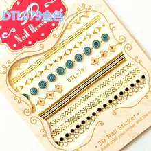 30 стилей! Модный лак для ногтей 3D Золотые украшения Дизайн задний клей наклейки для ногтей Советы красоты