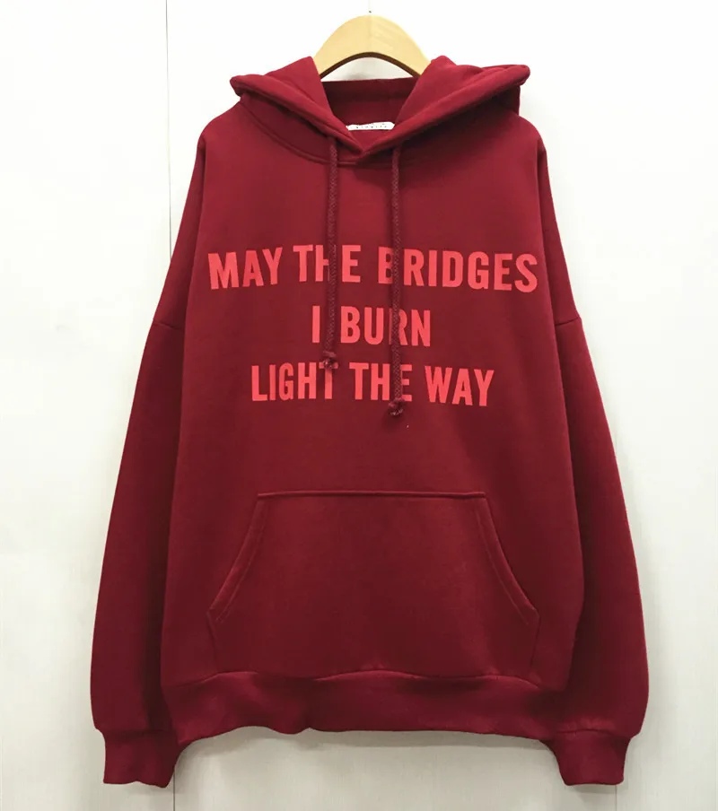 

New 2019 High wine Burn Light vetements Unisex Hoodie Hoody hooded Sweatershirt velvet Cotton Drake Thicken Fleece S-2XL #J96