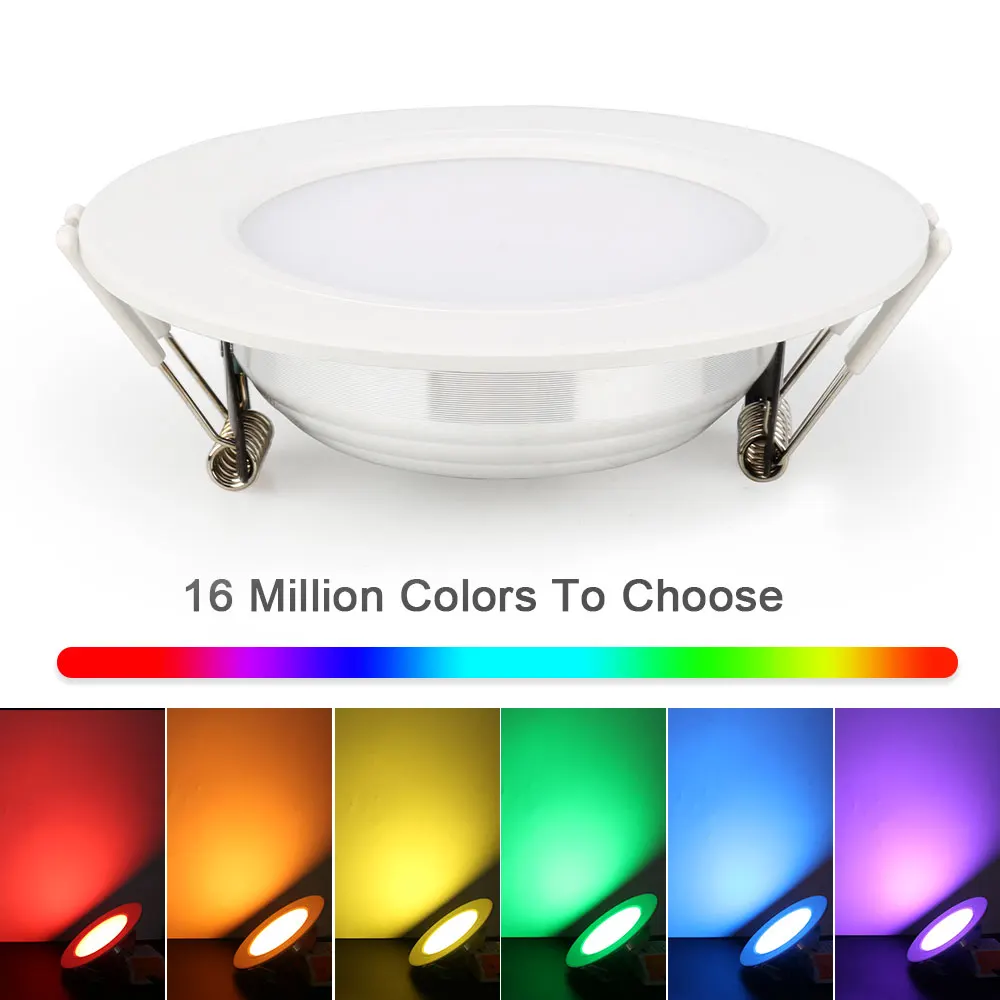 ZINUO mi Light RGB+ с регулируемой яркостью 2,4 г круглый светильник Панель Потолочный светильник из алюминия 6 Вт AC86~ 265 В RGBW светодиодный встраиваемый светильник