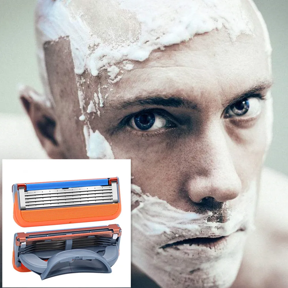 

4pcs/lot 5 Layer Blades Shaving Razor Blades for Men Gilett Fusion Power Shaver Blades Gilletts Proglide Shaving Blades