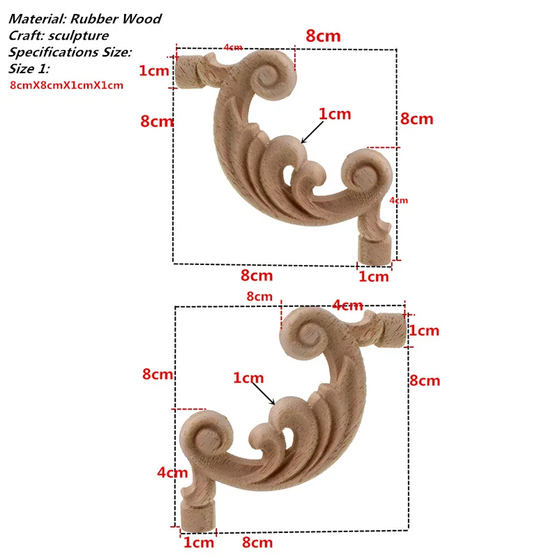 VZLX цветочные деревянные наклейки с резьбой угловая Аппликация Украшение для рамки Стены Двери Мебель деревянные фигурки шкаф декоративные поделки