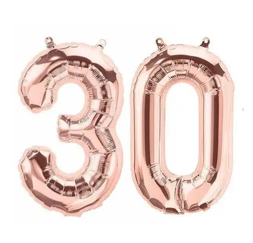 С 30-летним Днем Рождения украшения розовые и золотые Воздушные шары День рождения 30 день рождения декор 30 лет День рождения украшения для вечеринок товары для взрослых - Цвет: 40inch 30