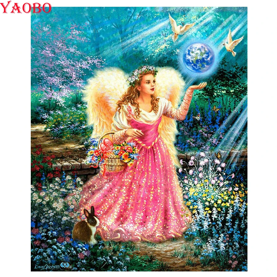 

Angel Girl Pigeon 5D DIY Diamond Painting Diamond Embroidery Full Display Rhinestones Pictures Diamond Mosaic full square round