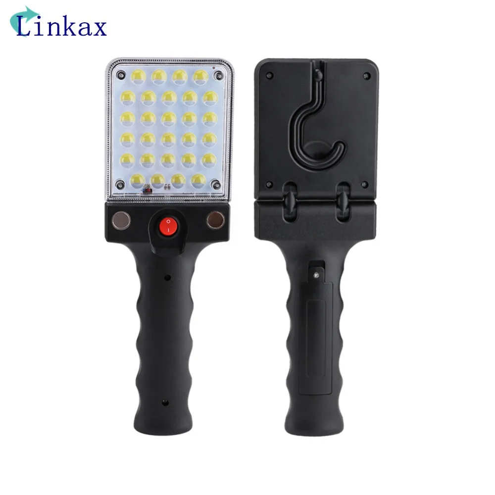 

28 SMD Built-in 18650 Battery Flashlight Rechargeable 180 Degrees Rotation Lamp With Strong Magnetic Bracket Hook Working Torch
