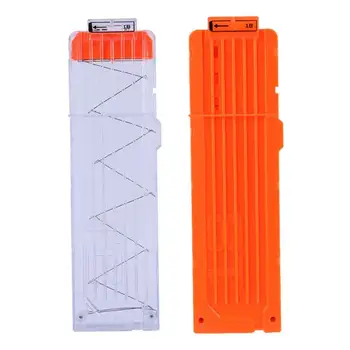 

18 Clip Magazines Round Darts Replacement Plastic Magazines Gun Bullet Clip Transparent Orange resistant impact Toy Guns Part
