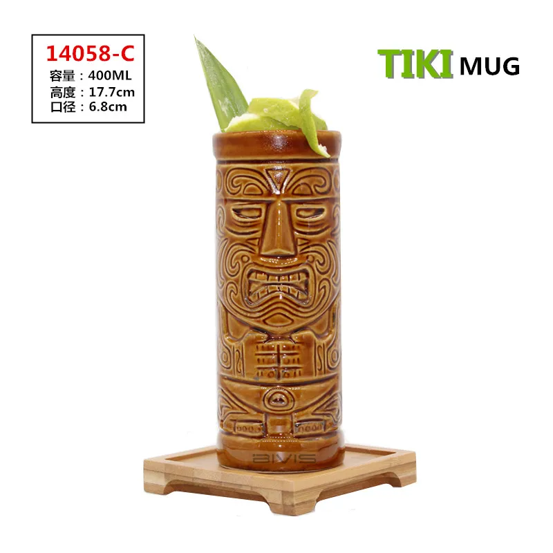 Hawaii Tiki кружки Коктейльные футбольные чашки пивные напитки Кружка вина керамическая Tiki кружки - Цвет: see chart