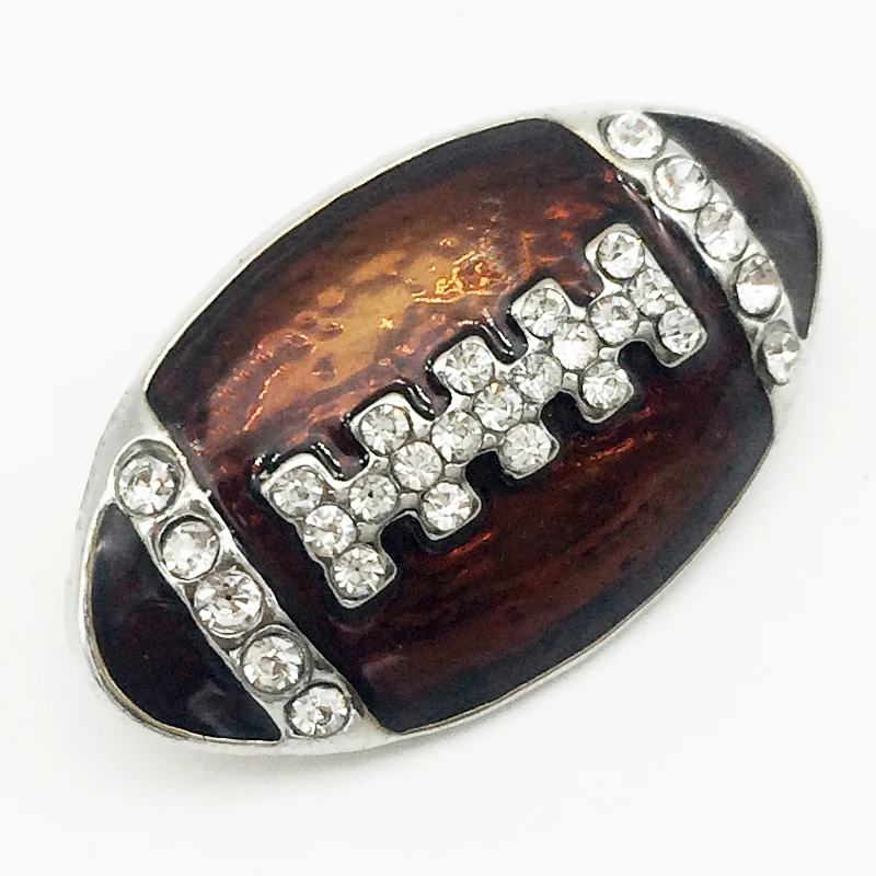 

XH6355 Football Metal Snap Button Jewelry For Bracelet (fit 18mm 20mm snaps)