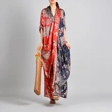 Женское весенне-летнее Повседневное платье из кусков с принтом, платье в стиле ретро, женское винтажное платье с принтом, летнее платье с принтом русалки