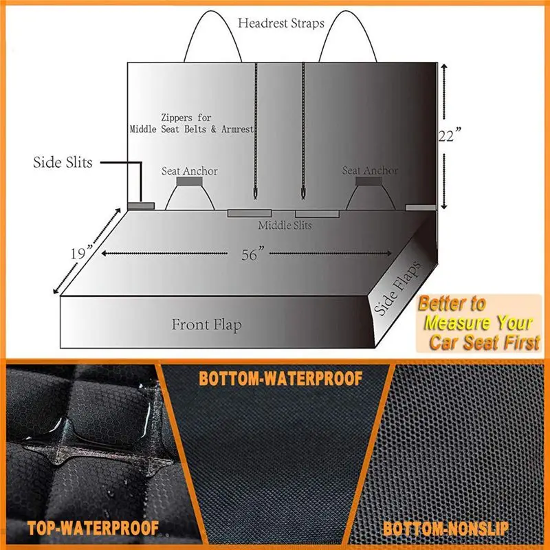 Водонепроницаемые чехлы для автомобильных сидений для собак, чехол для сиденья для домашних животных, нескользящий чехол для скамейки